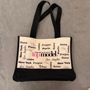 Americas next top model ANTM Canvas Tote Bag - Black & Cream RARE